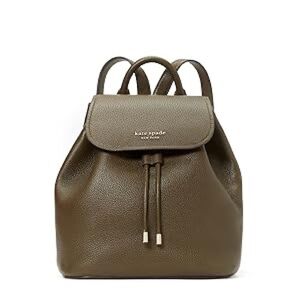 kate spade pebble leather olive backpack with drawstring